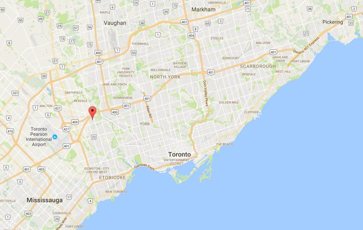 Karte von Kingsview Village district Toronto