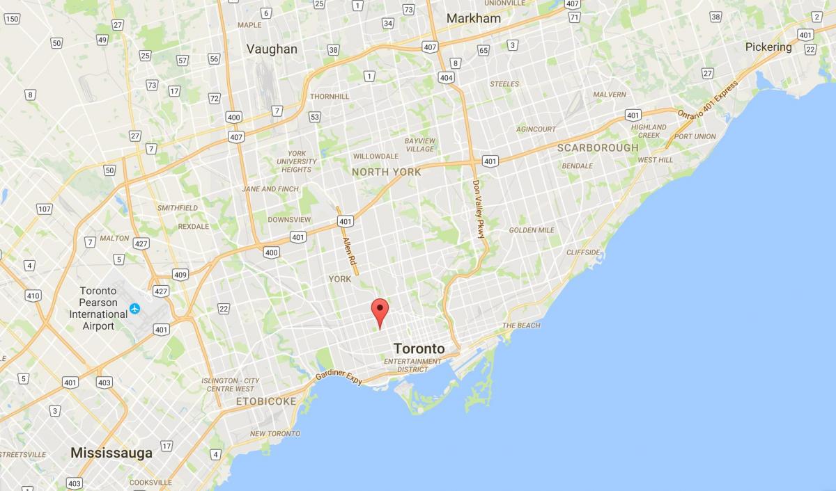 Karte von Koreatown district Toronto