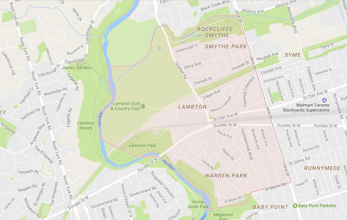 Karte von Lambton district Toronto