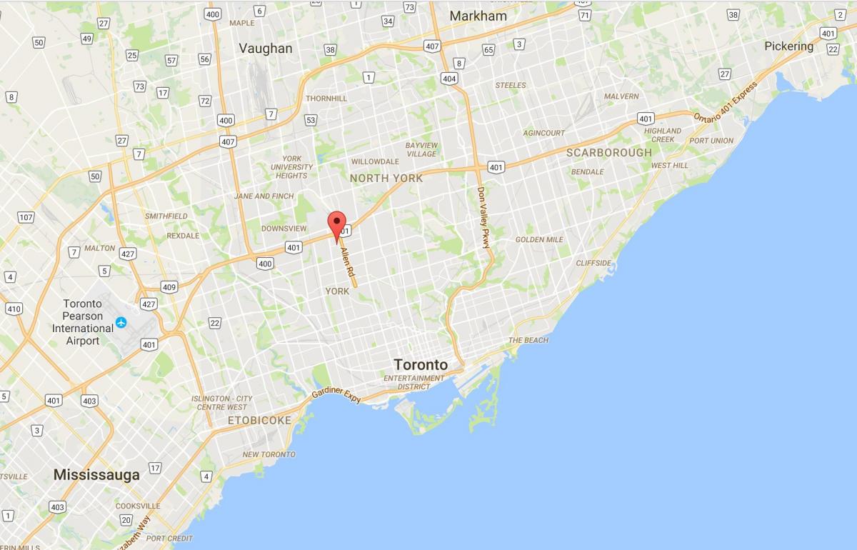 Karte von Lawrence Heights district Toronto