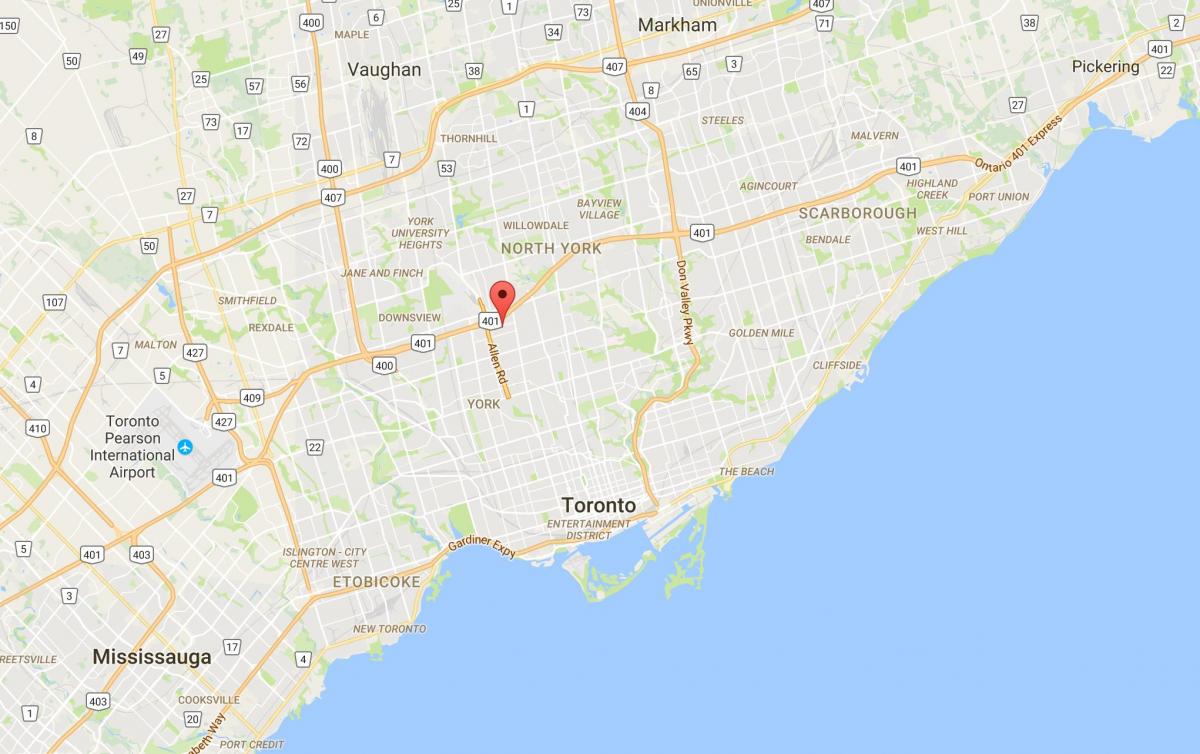 Karte von Lawrence Manor district Toronto