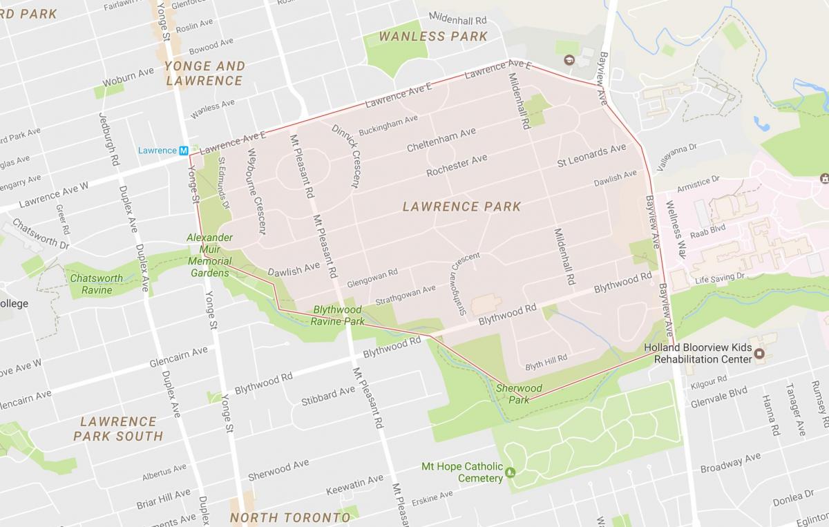Karte von Lawrence Park-Viertel von Toronto