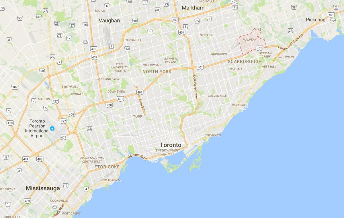 Karte von Malvern district Toronto