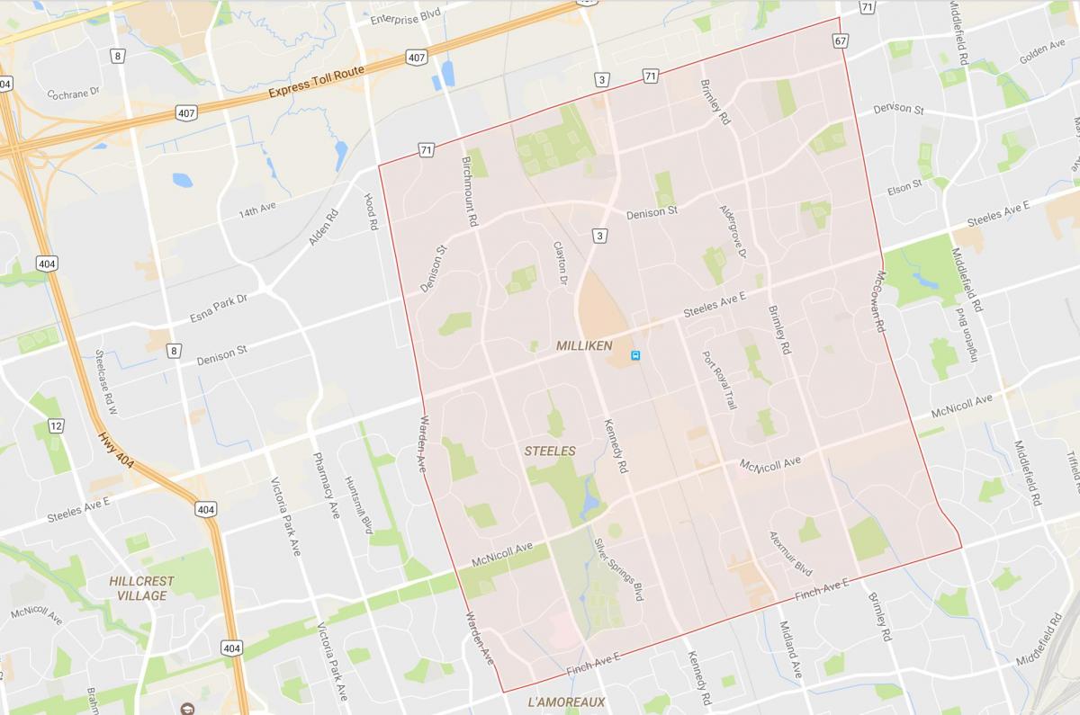 Karte von Milliken Nachbarschaft Toronto
