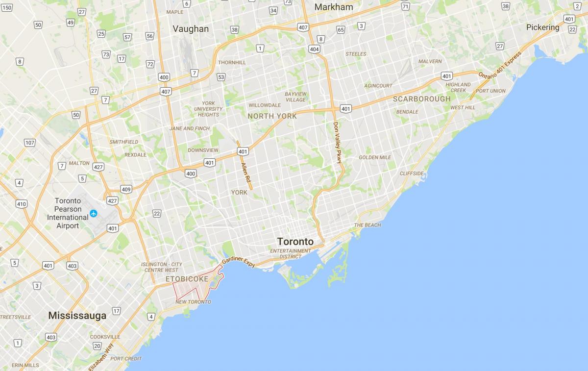 Karte von Mimico district Toronto