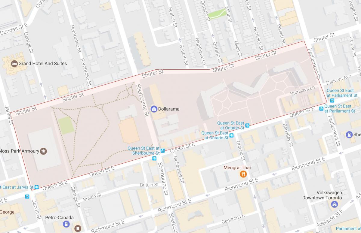 Karte Moos-Park-Viertel von Toronto