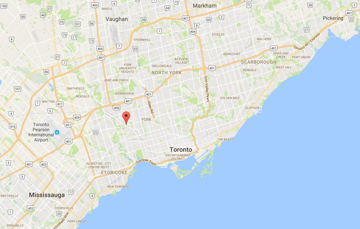 Karte von Mount Dennis district Toronto