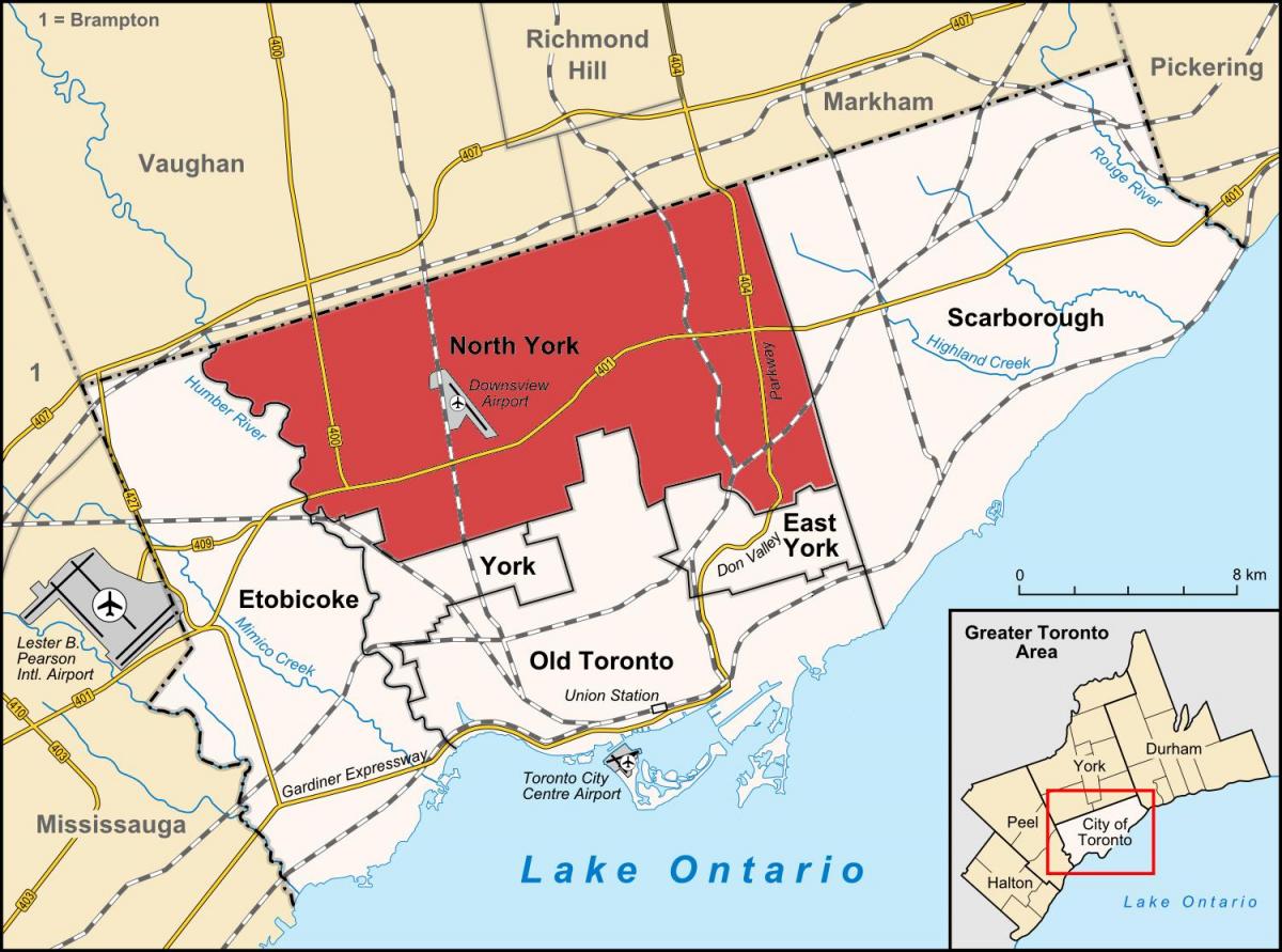Karte der North York Toronto