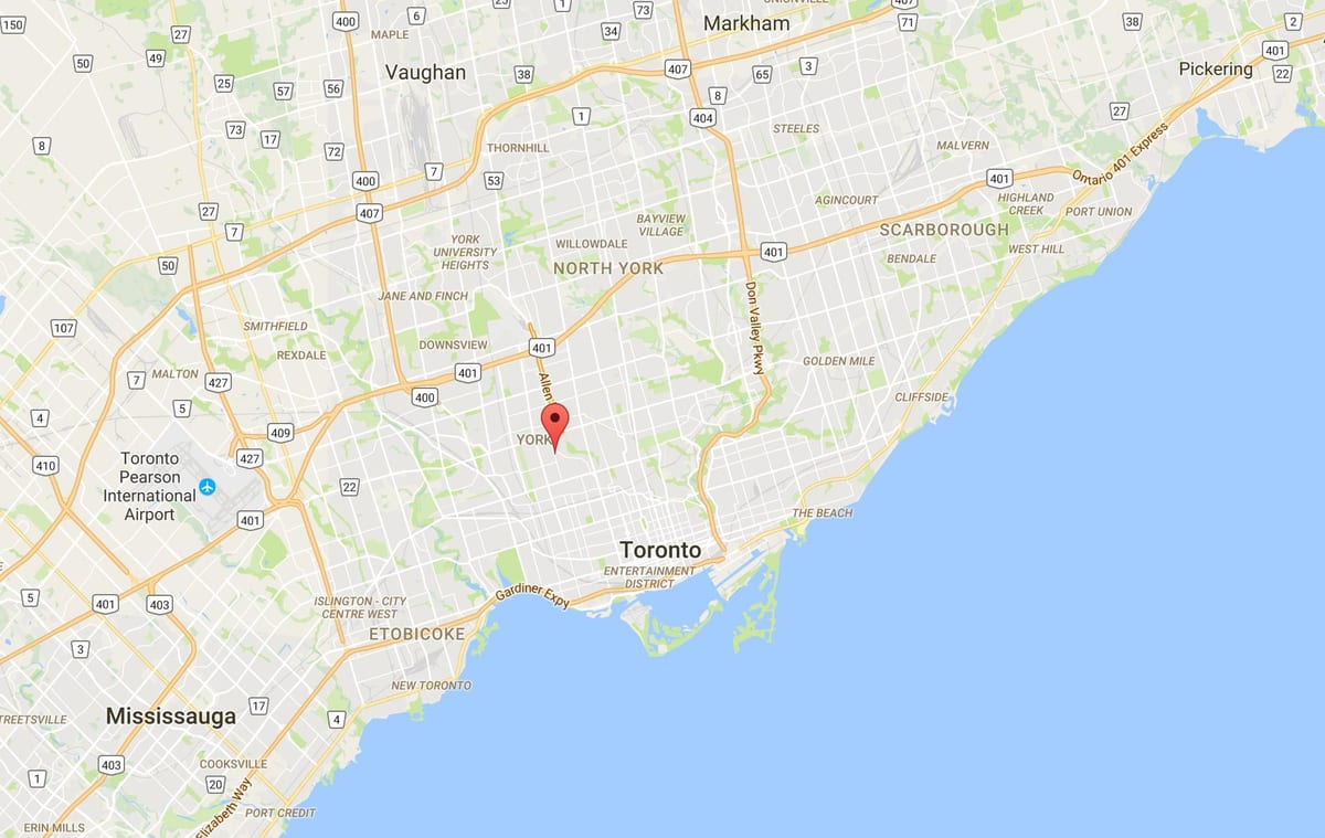 Karte von Oakwood–Vaughan Toronto district