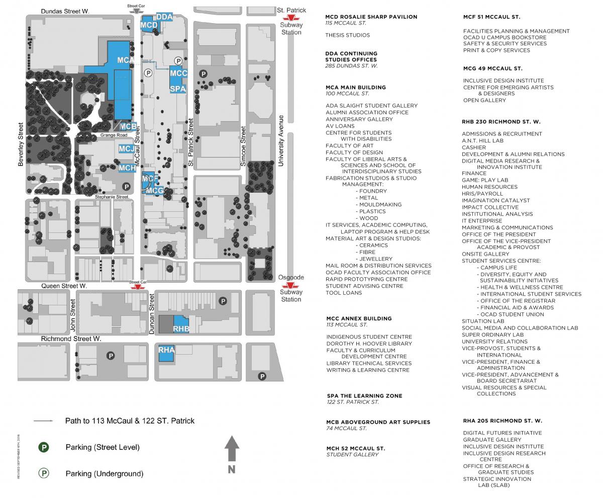 Karte von OCAD University in Toronto