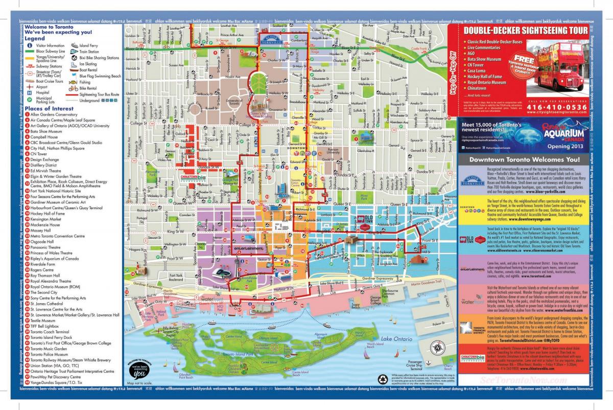 Karte der Orte von Interesse Toronto