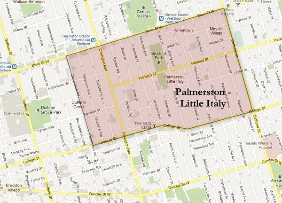 Karte von Palmerston little Italy in Toronto