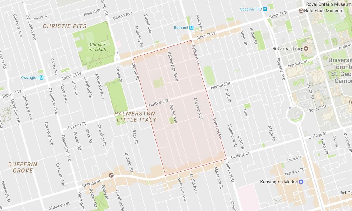 Karte von Palmerston Nachbarschaft Toronto