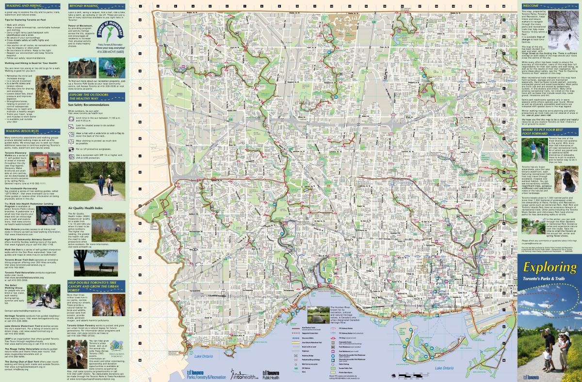 Karte von parks und Wanderwege West Toronto