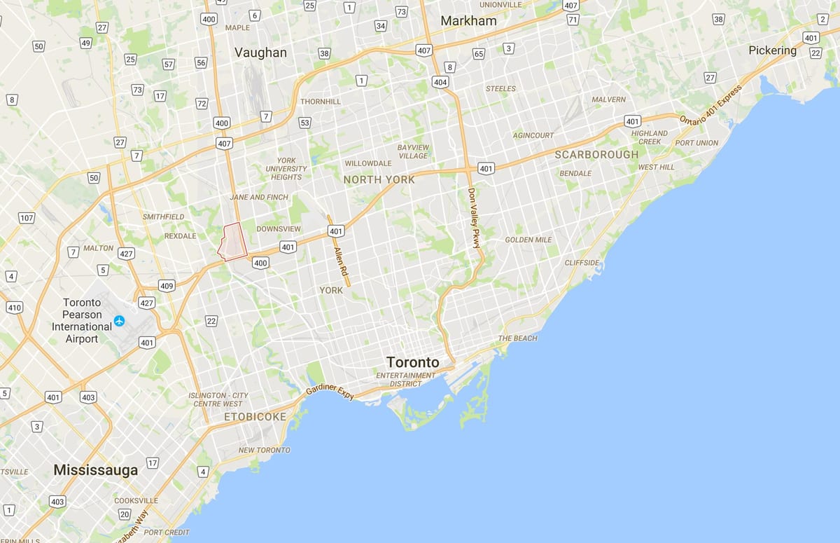 Karte von Monte Pelmo Park – Humberlea district Toronto