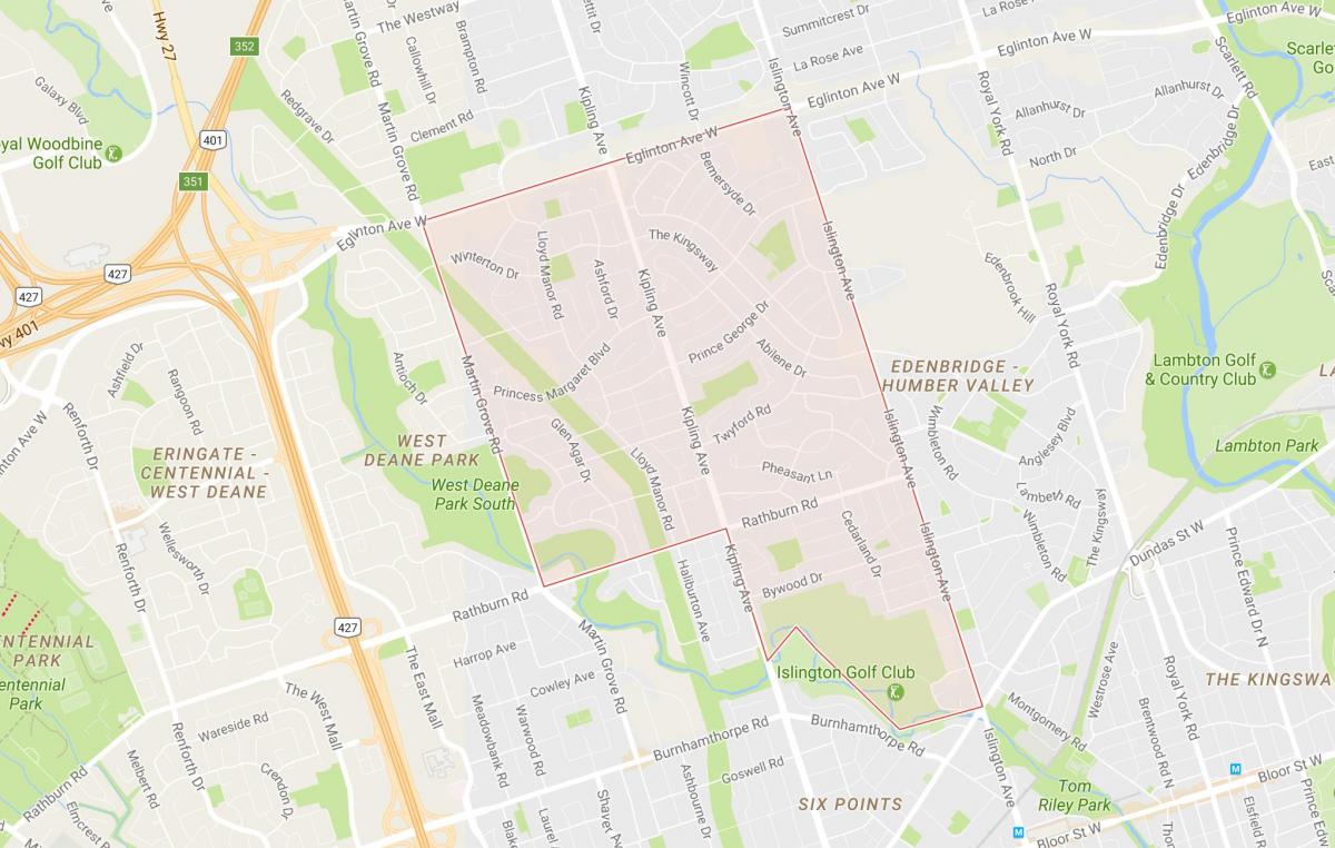 Karte von Princess Gardens Nachbarschaft Toronto