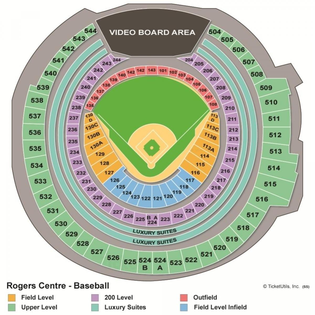 Karte von Rogers centre baseball