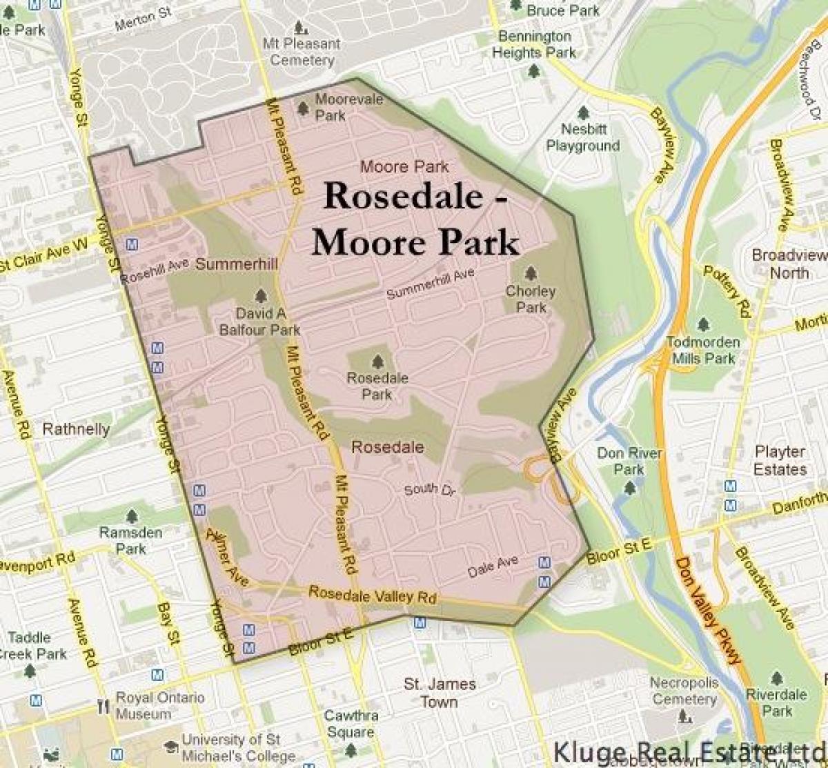 Karte von Rosedale Moore Park Toronto
