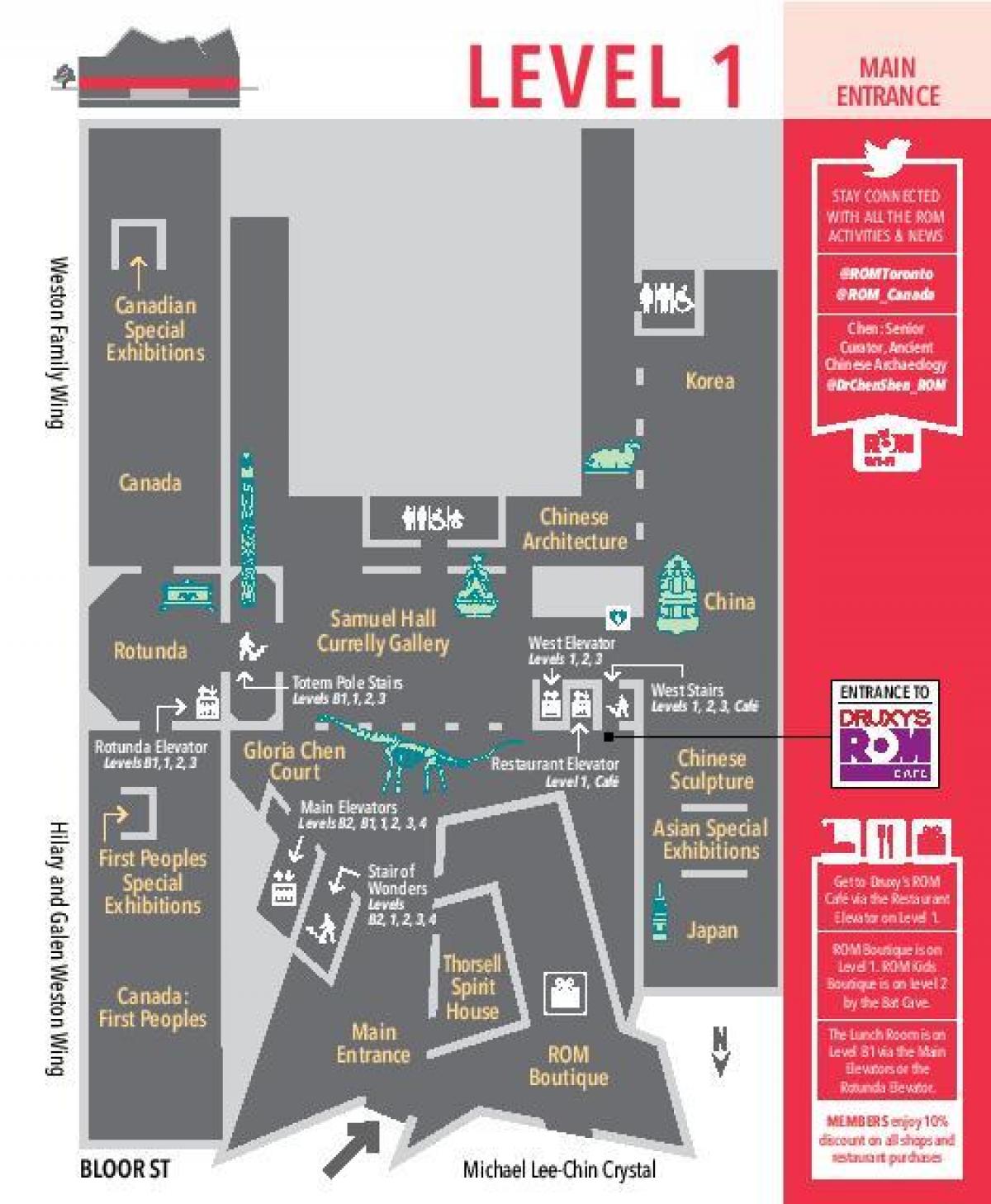 Karte von Royal Ontario Museum-Stufe 1
