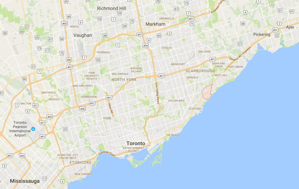 Karte von Scarborough Village district Toronto