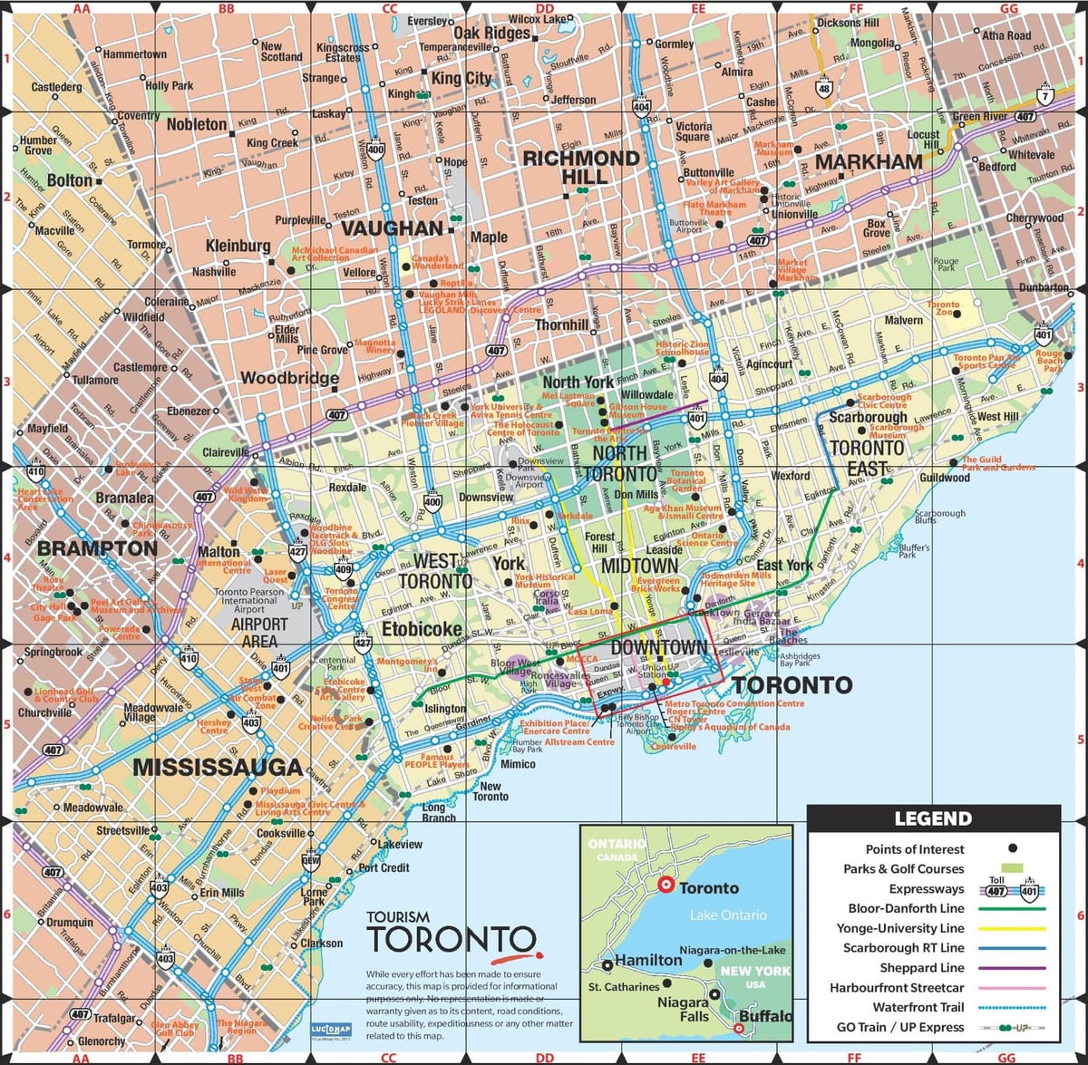 Karte der Autobahnen in Toronto