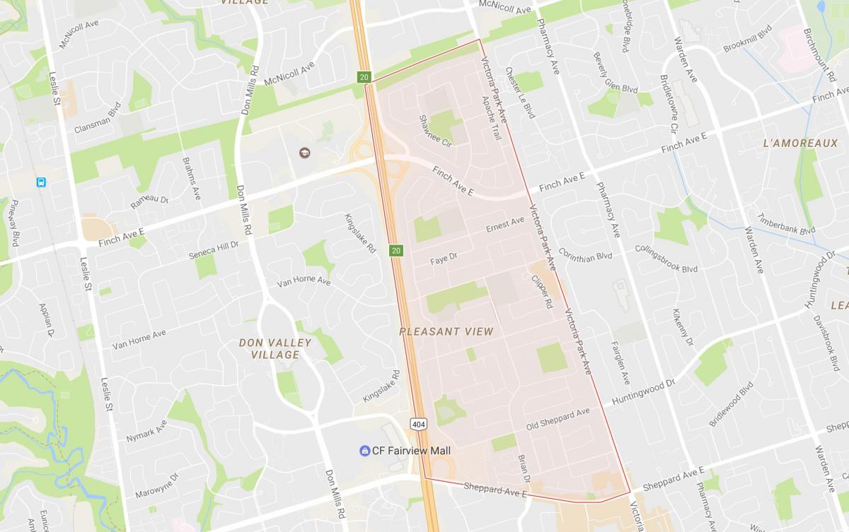 Karte von Pleasant View Nachbarschaft Toronto