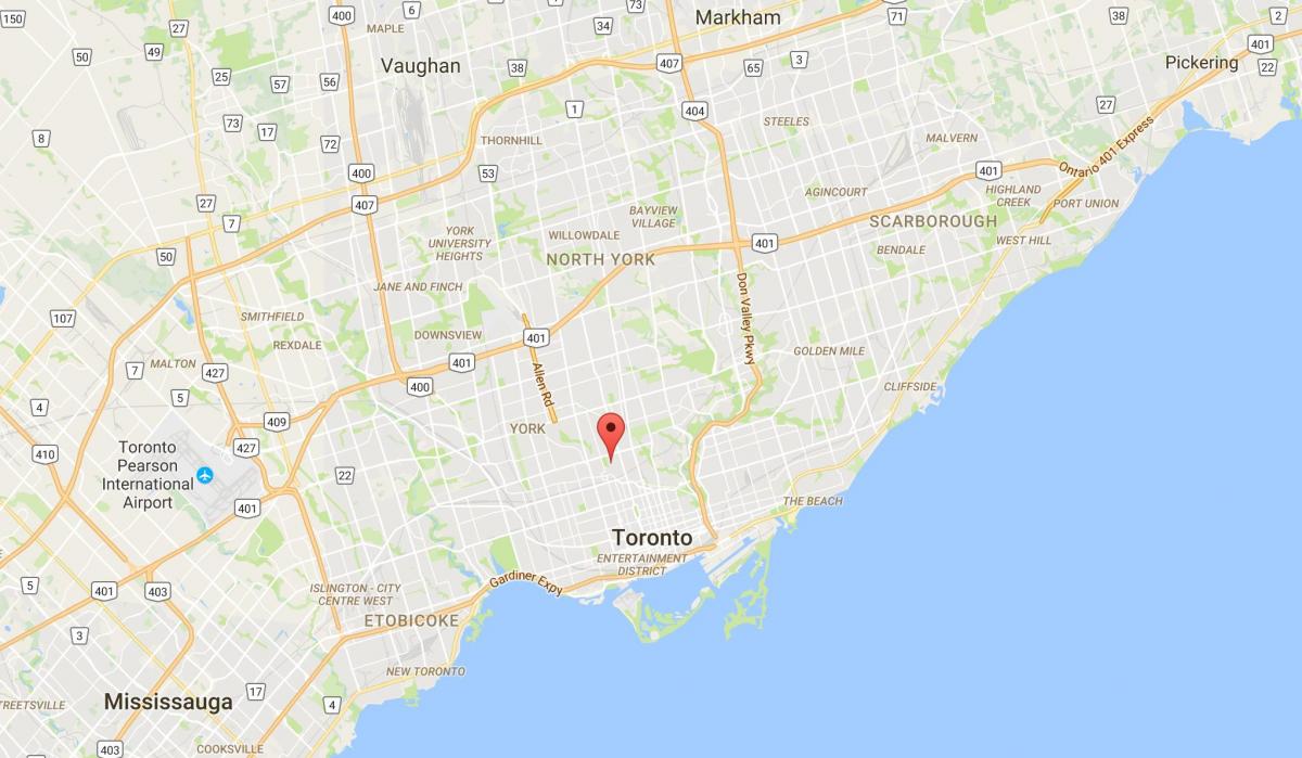 Karte von South Hill district Toronto