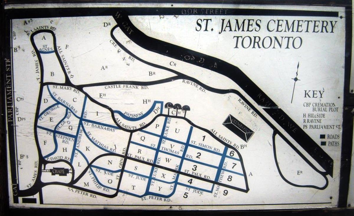 Karte von St James cemetery