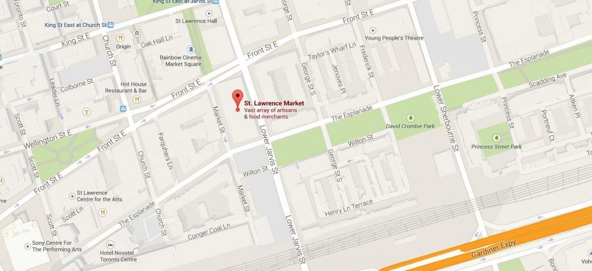 Karte von St. Lawrence market