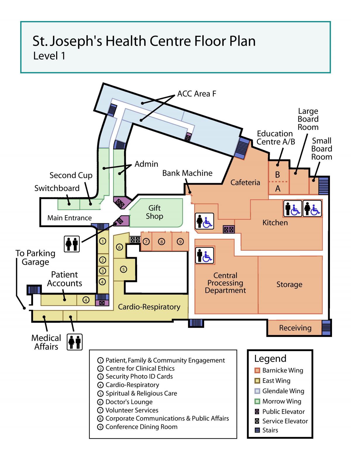 Karte von St. Joseph ' s Health centre, Toronto Ebene 1