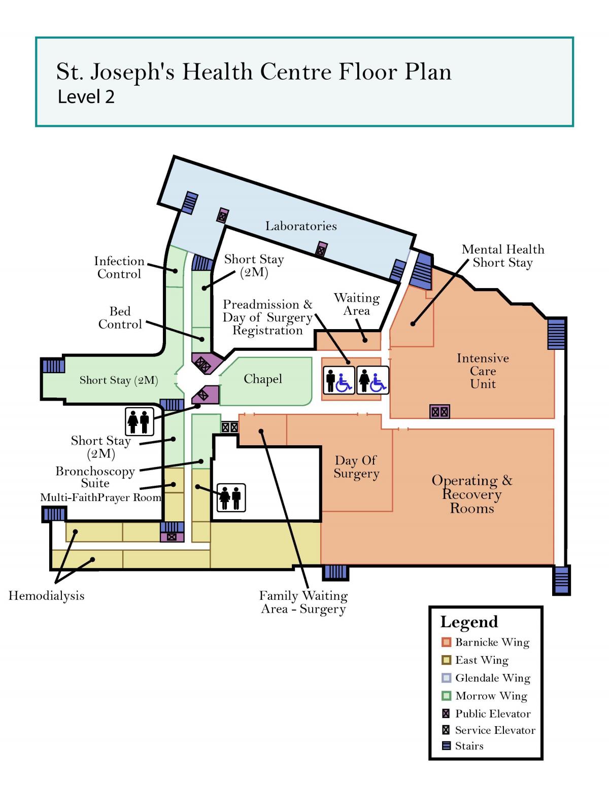 Karte von St. Joseph ' s Health centre, Toronto level 2