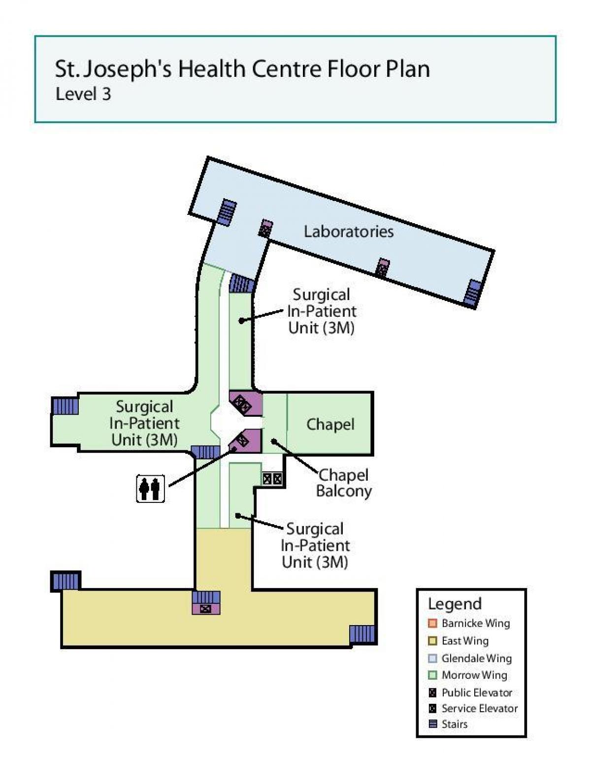 Karte von St. Joseph ' s Health centre, Toronto Stufe 3