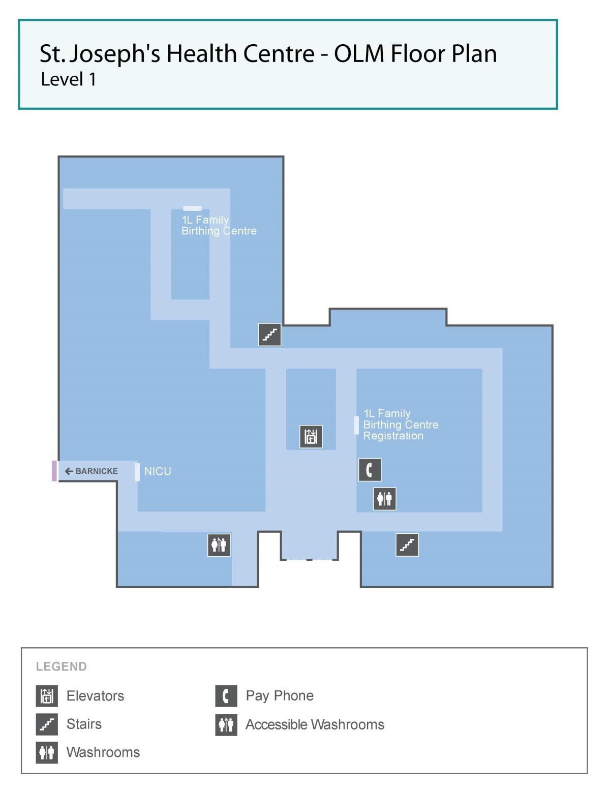 Karte von St. Joseph ' s Health centre, Toronto OLM level 1