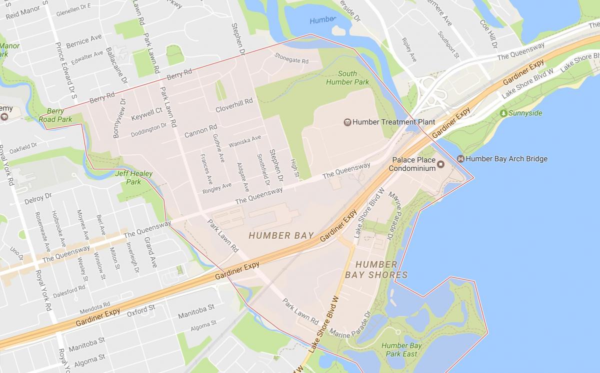 Karte von Stonegate-Queensway Nachbarschaft Nachbarschaft Toronto