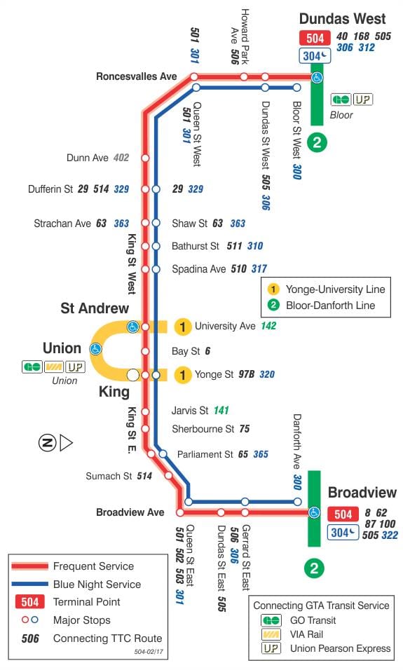 Anzeigen der Straßenbahn-Linie 504 König
