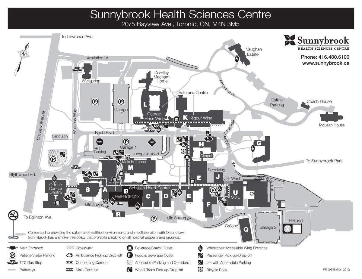 Karte von Sunnybrook Health sciences centre - SHSC