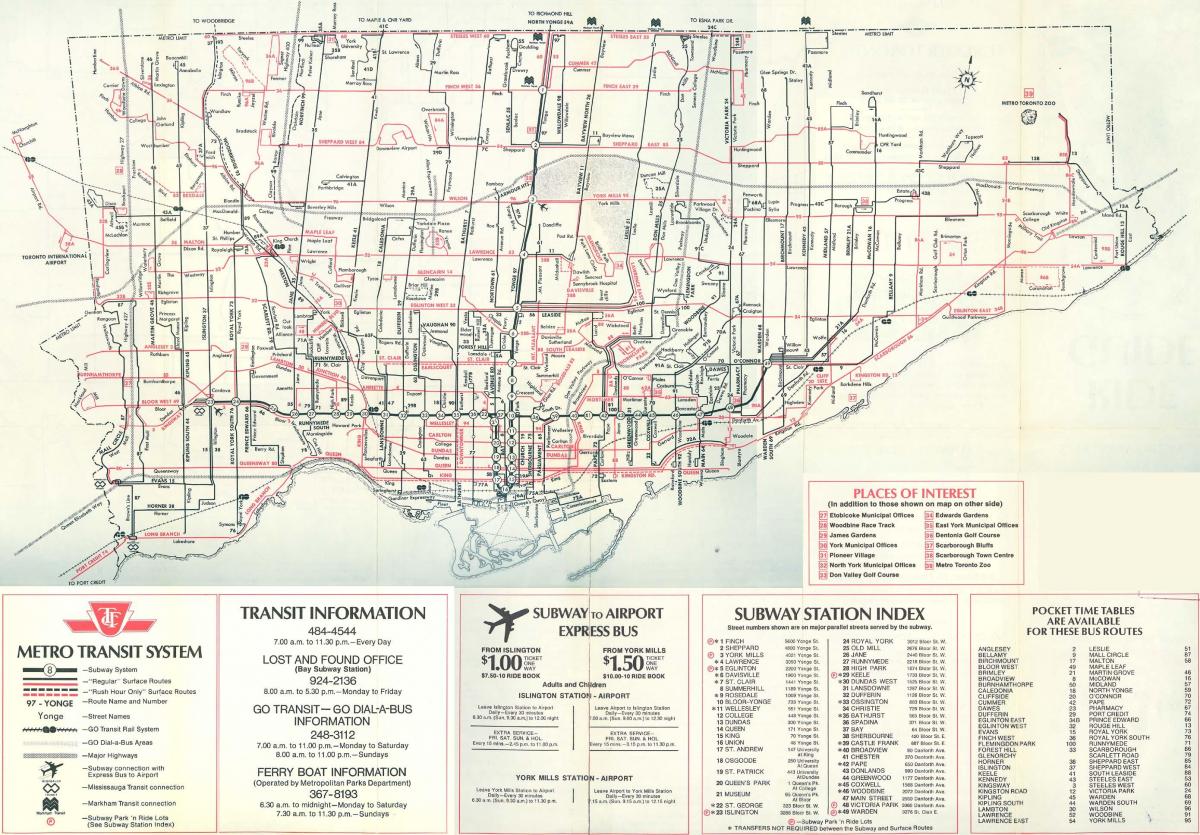 Karte von Toronto 1976