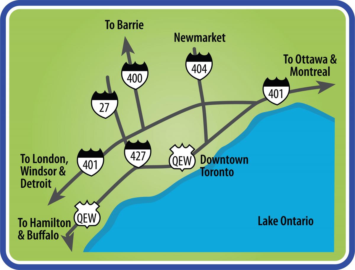 Karte von Toronto Wegbeschreibung
