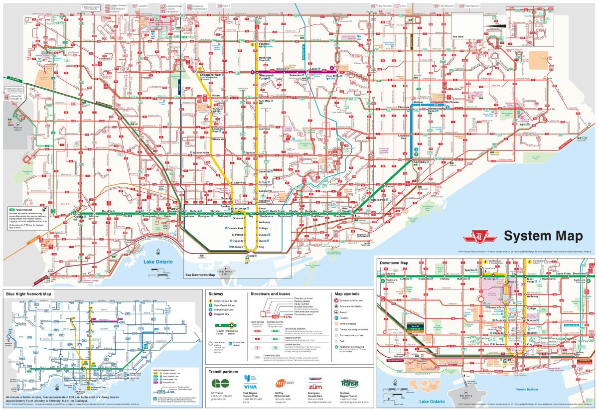 Karte von Toronto bus