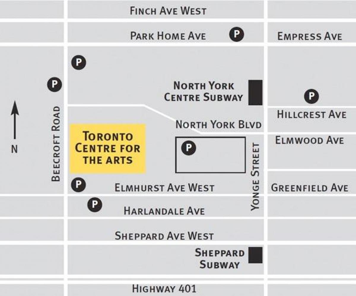 Karte von Toronto centre for the arts