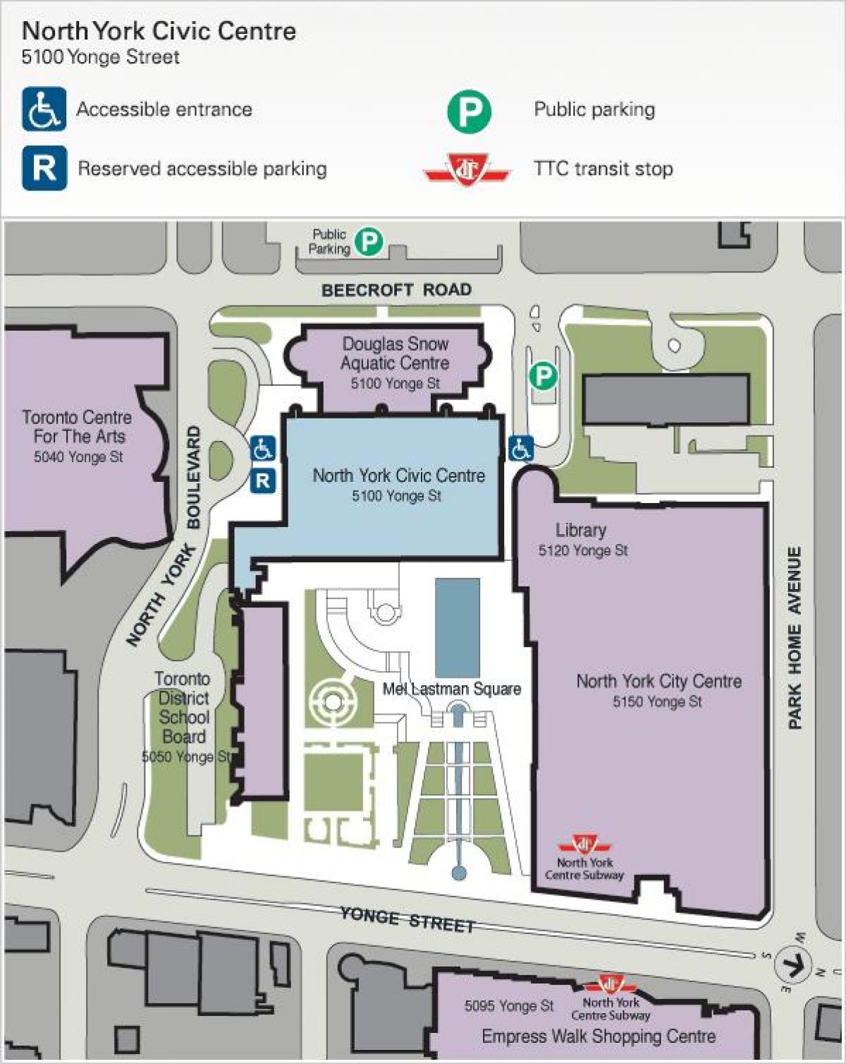 Karte von Toronto Centre for the Arts Parken