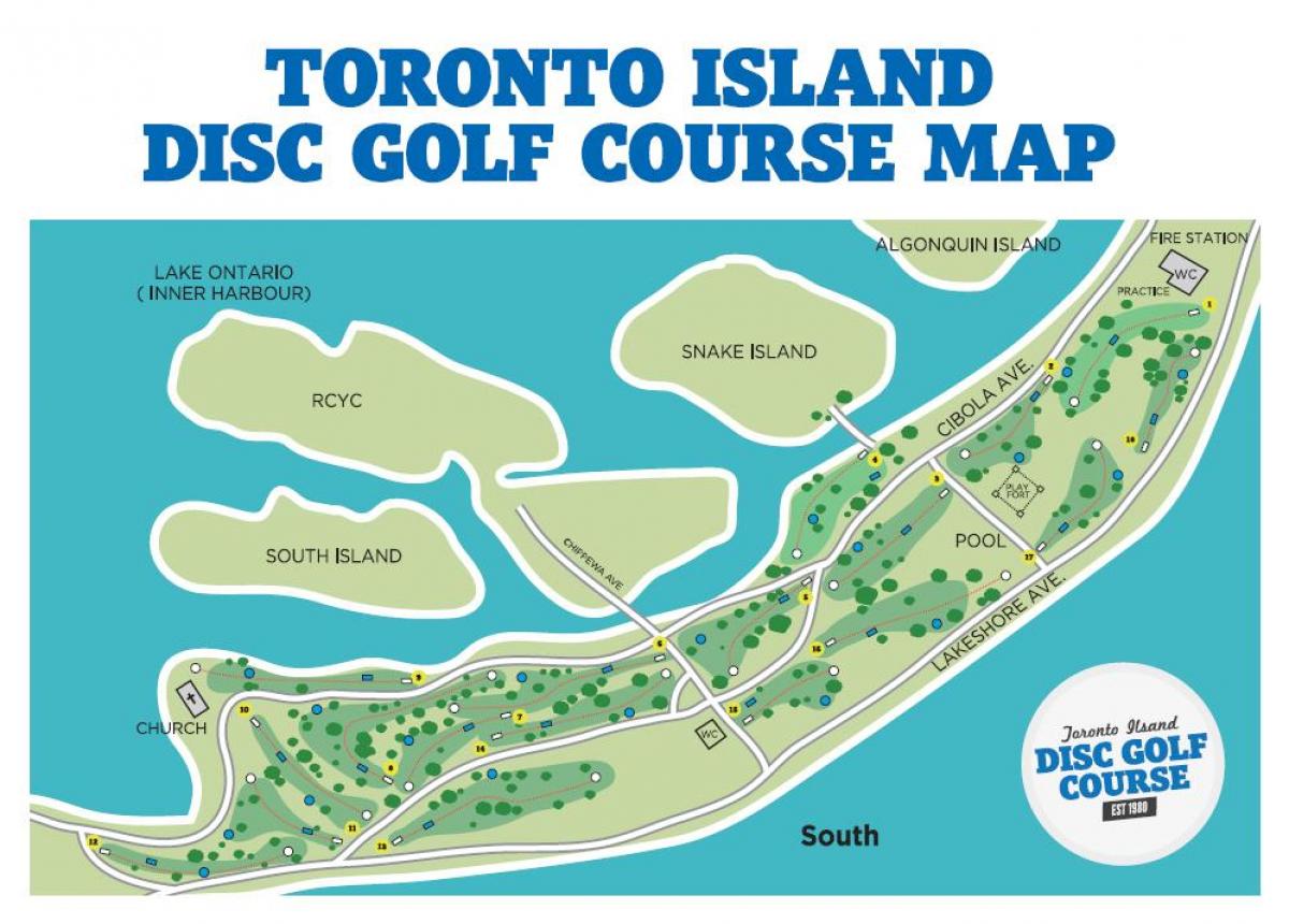 Karte von Toronto Islands golf-Kurse in Toronto