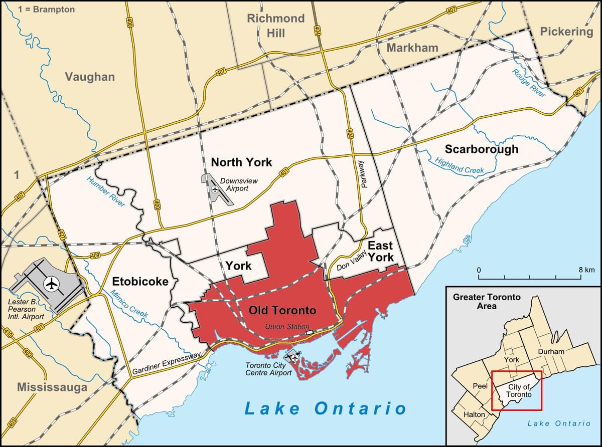 Karte von Toronto-Bereich
