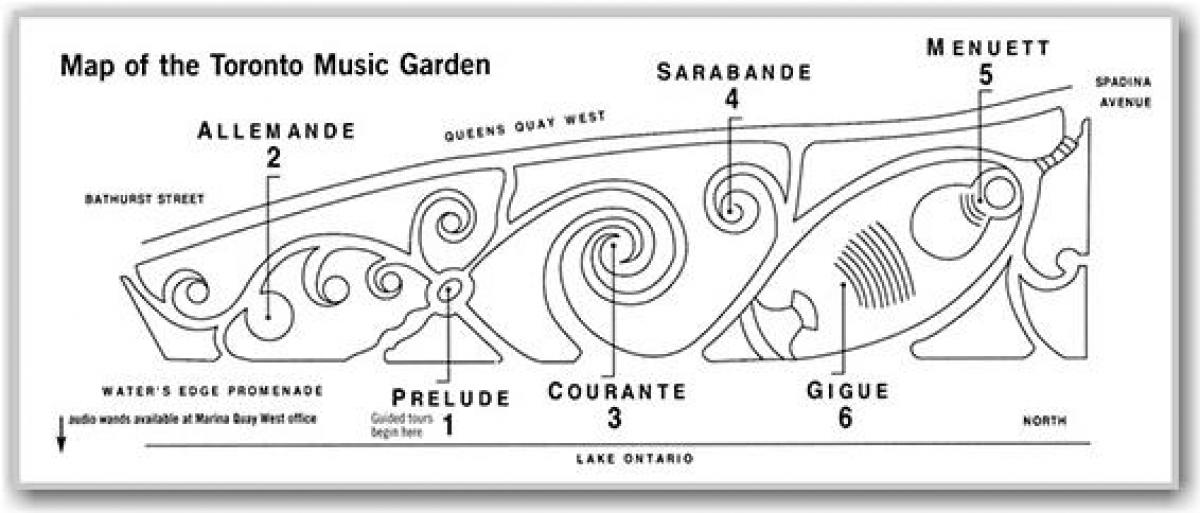 Karte von Toronto Music Garden