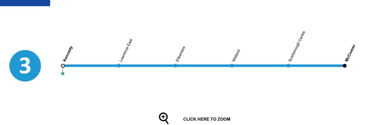 Landkarte von Toronto-U-Bahn-Linie 3 Scarborough RT