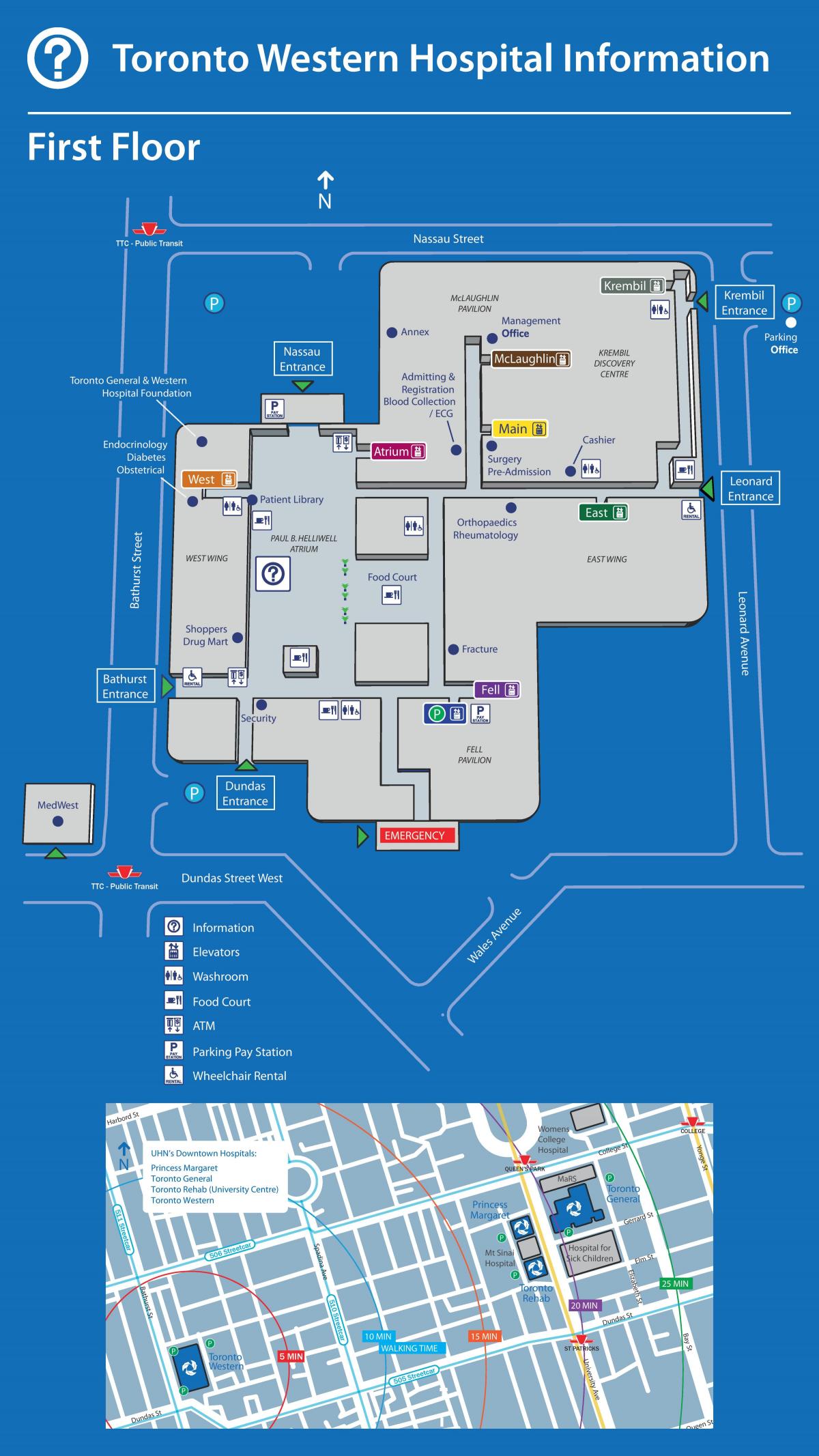 Karte von Toronto Western Hospital
