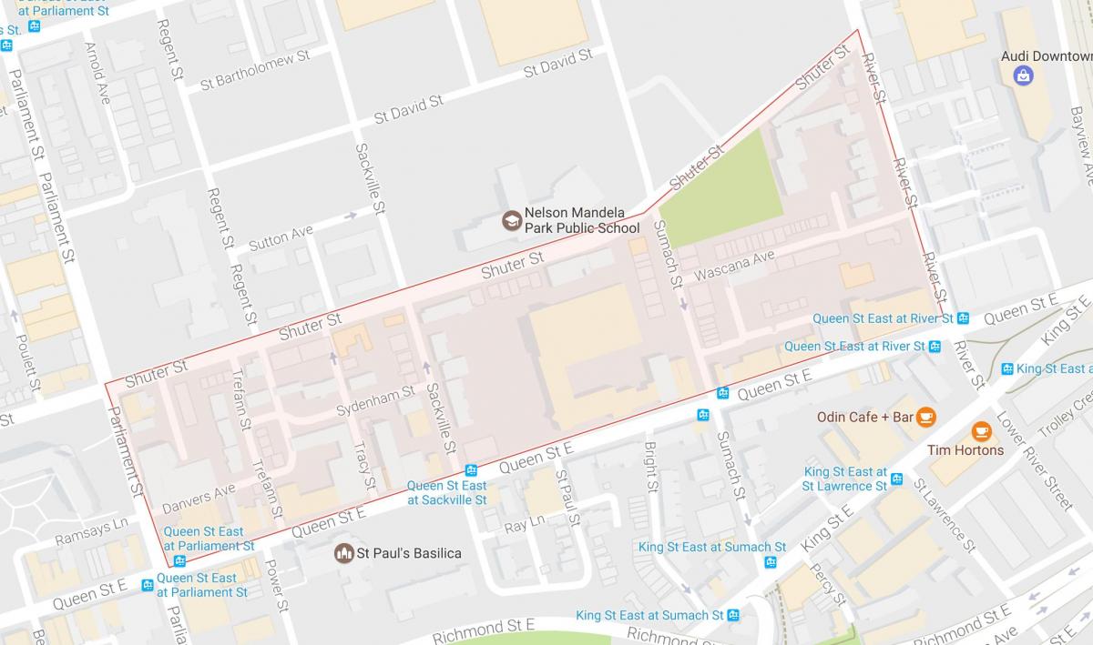 Karte von Trefann Gericht Nachbarschaft Toronto