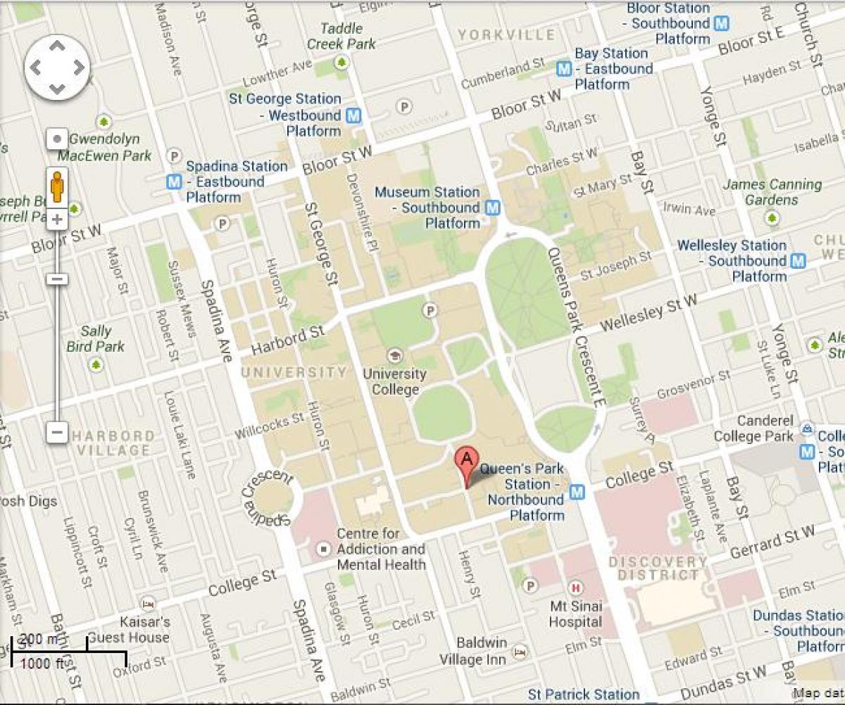 Karte von university of Toronto-St George