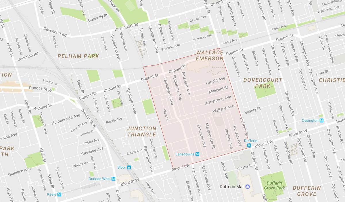 Karte der Wallace Emerson-Toronto Nachbarschaft