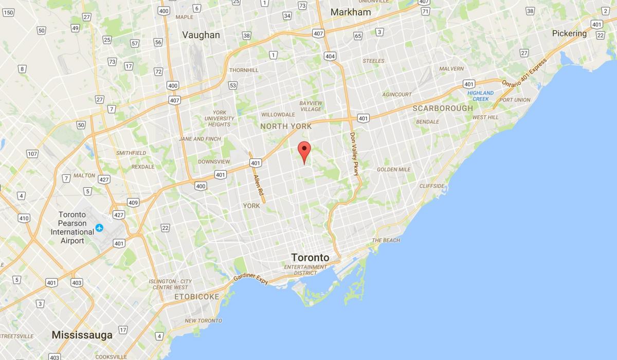 Karte von Wanless Park district Toronto